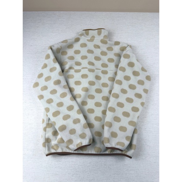 Patagonia Synchilla Fleece Pullover Womens Medium Polka Dot Snap-T Cream Tan - Picture 2 of 7